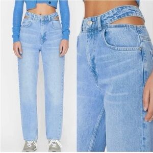 Frame Hip Cut Out Waist Straight Leg Jeans Size 29